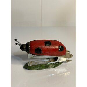Vintage 2003 Ladybug Shaped Stapler & Paper Weight 5" - Red & Black Desk Accesso
